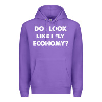 Purple do i look like i fly economy air travel first class traveler t shirt Premium Hoodie - minhPixels