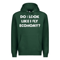 Sports Green do i look like i fly economy air travel first class traveler t shirt Premium Hoodie - minhPixels