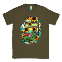Army Green Indiana Map Sunflower Cactus Serape Classic Tee - RanaPortraitStore