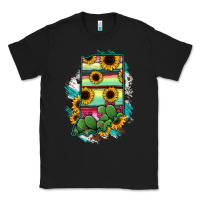 Black Indiana Map Sunflower Cactus Serape Classic Tee - RanaPortraitStore