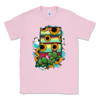 Bubblegum Pink Indiana Map Sunflower Cactus Serape Classic Tee - RanaPortraitStore