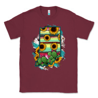 Burgundy Indiana Map Sunflower Cactus Serape Classic Tee - RanaPortraitStore