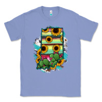 Colony Blue Indiana Map Sunflower Cactus Serape Classic Tee - RanaPortraitStore