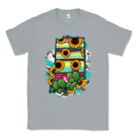 Heather Grey Indiana Map Sunflower Cactus Serape Classic Tee - RanaPortraitStore