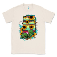 Natural Indiana Map Sunflower Cactus Serape Classic Tee - RanaPortraitStore