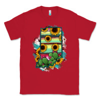 Red Indiana Map Sunflower Cactus Serape Classic Tee - RanaPortraitStore