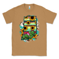 Toasted Coconut Indiana Map Sunflower Cactus Serape Classic Tee - RanaPortraitStore