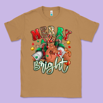 Merry And Bright Black Man Sneakers Classic Tee Designed By Ranaportraitstore