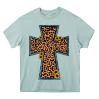 Arona leopard sunflower cross Heavy Core Tee - JahusDesignShop