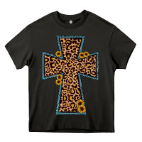 Asphalt leopard sunflower cross Heavy Core Tee - JahusDesignShop