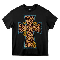 Black leopard sunflower cross Heavy Core Tee - JahusDesignShop