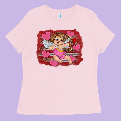 Valentine's Day Cupid Heart Ladies Tee Designed By Ranaportraitstore