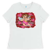 White valentine's day cupid heart Ladies Tee - RanaPortraitStore