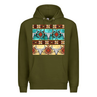 Army Green native american aztec seamless pattern 3 Premium Hoodie - BundleAndBundleShop