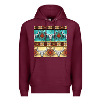 Burgundy native american aztec seamless pattern 3 Premium Hoodie - BundleAndBundleShop