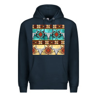Navy native american aztec seamless pattern 3 Premium Hoodie - BundleAndBundleShop