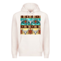 Pale Pink native american aztec seamless pattern 3 Premium Hoodie - BundleAndBundleShop