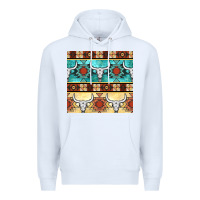 White native american aztec seamless pattern 3 Premium Hoodie - BundleAndBundleShop