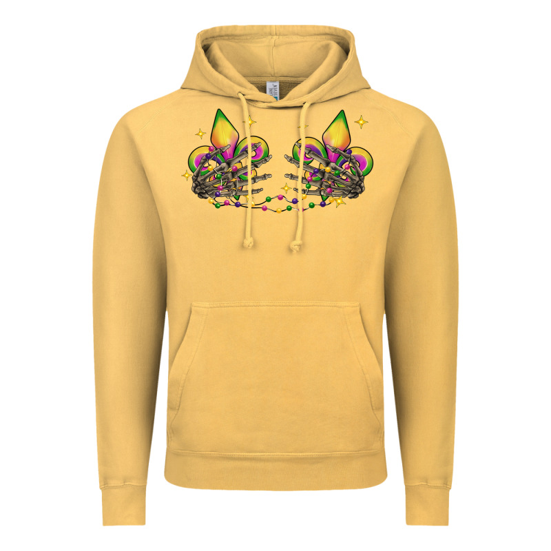 Skeleton Hands Mardi Gras Vintage Hoodie by CowGirlArtShop | Teevron