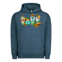 Pigment Midnight Navy jesus coffee cups Urban Hoodie - AdoDesignShop