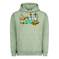 Pigment Oil Green jesus coffee cups Urban Hoodie - AdoDesignShop