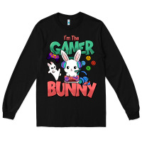 Black I'm the game Bunny Easter day Long Sleeve Tee - HowdyJamesFarm