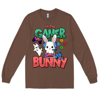 Chestnut I'm the game Bunny Easter day Long Sleeve Tee - HowdyJamesFarm