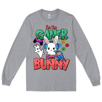 Heather Grey I'm the game Bunny Easter day Long Sleeve Tee - HowdyJamesFarm