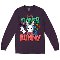 Plum I'm the game Bunny Easter day Long Sleeve Tee - HowdyJamesFarm