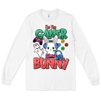 White I'm the game Bunny Easter day Long Sleeve Tee - HowdyJamesFarm