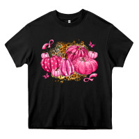 Black breast cancer awareness pink pumpkins Heavy Core Tee - LillyAllenDesigns