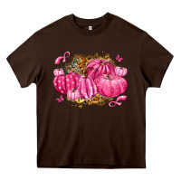 Chocolate Brown breast cancer awareness pink pumpkins Heavy Core Tee - LillyAllenDesigns