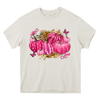 Cream breast cancer awareness pink pumpkins Heavy Core Tee - LillyAllenDesigns