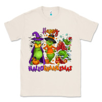 Natural Happy Hallothanksmas Classic Tee - NancyCooperArtShop