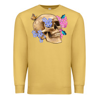 Antique Gold skull flora butterfly Premium Sweatshirt - Artiststas