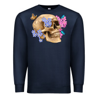 Navy skull flora butterfly Premium Sweatshirt - Artiststas