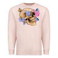 Pale Pink skull flora butterfly Premium Sweatshirt - Artiststas