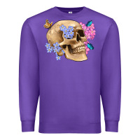 Purple skull flora butterfly Premium Sweatshirt - Artiststas
