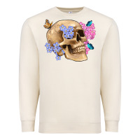 Skull Flora Butterfly Premium Sweatshirt | Teevron