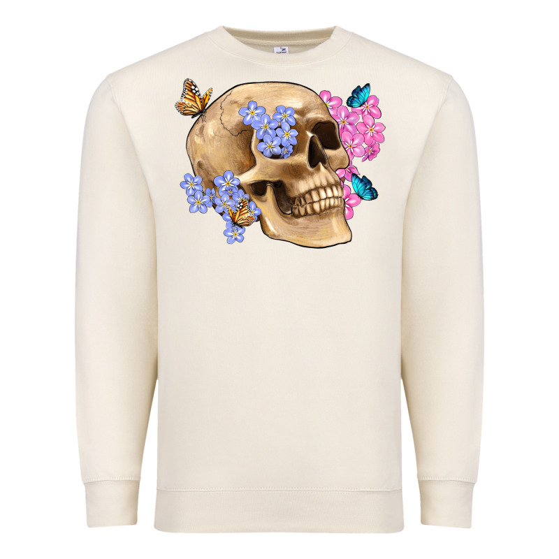 Skull Flora Butterfly Premium Sweatshirt by Artiststas | Teevron