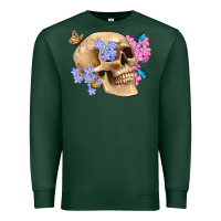 Sports Green skull flora butterfly Premium Sweatshirt - Artiststas