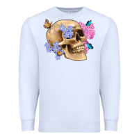 White skull flora butterfly Premium Sweatshirt - Artiststas