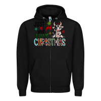 Black just a girl who loves christmas Zipper Hoodie - CowhideDigitalArt