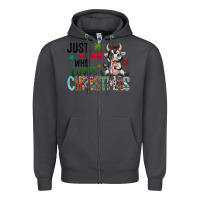 Smoke just a girl who loves christmas Zipper Hoodie - CowhideDigitalArt
