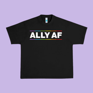 Ally Af Pride Rainbow Shirt  Proud Lgbtq Ally Tshirt Urban Heavy Tee Designed By Minhpixels