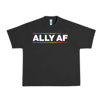 Pigment Black Ally AF Pride Rainbow Shirt  Proud LGBTQ Ally TShirt Urban Heavy Tee - minhPixels