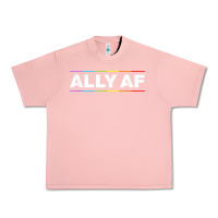Salmon Ally AF Pride Rainbow Shirt  Proud LGBTQ Ally TShirt Urban Heavy Tee - minhPixels