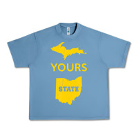 Pebble Blue Up Yours State Of Ohio Funny Anti Oh Pro Michigan Meme Urban Heavy Tee - minhPixels