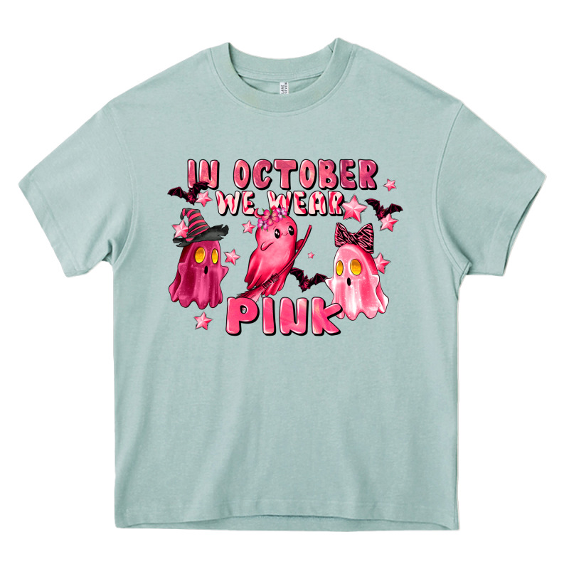 In October We Wear Pink Heavy Core Tee by LillyAllenDesigns | Teevron