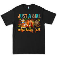 Black Just a girl who loves Fall Premium Tee - RanaPortraitStore